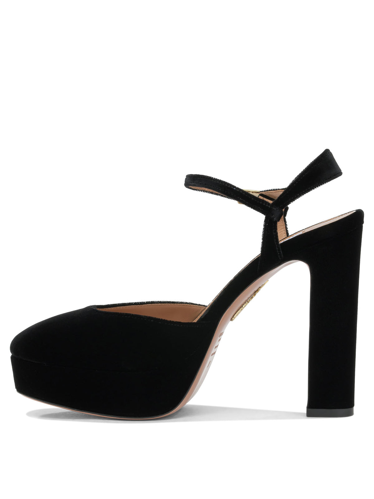 Aquazzura "Amira Plateau 110MM" Slingback - Black