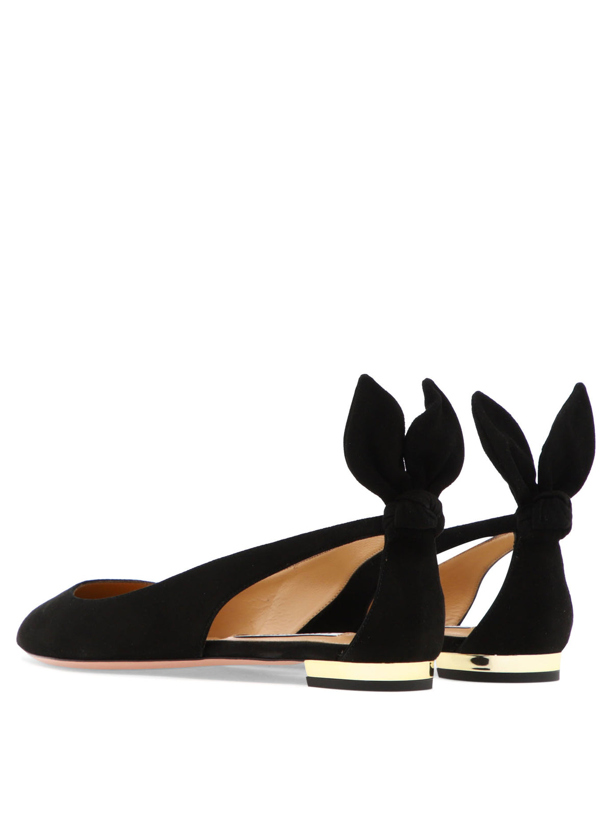 Aquazzura "Bow Tie Ballet" Classic Ballet Flats - Black
