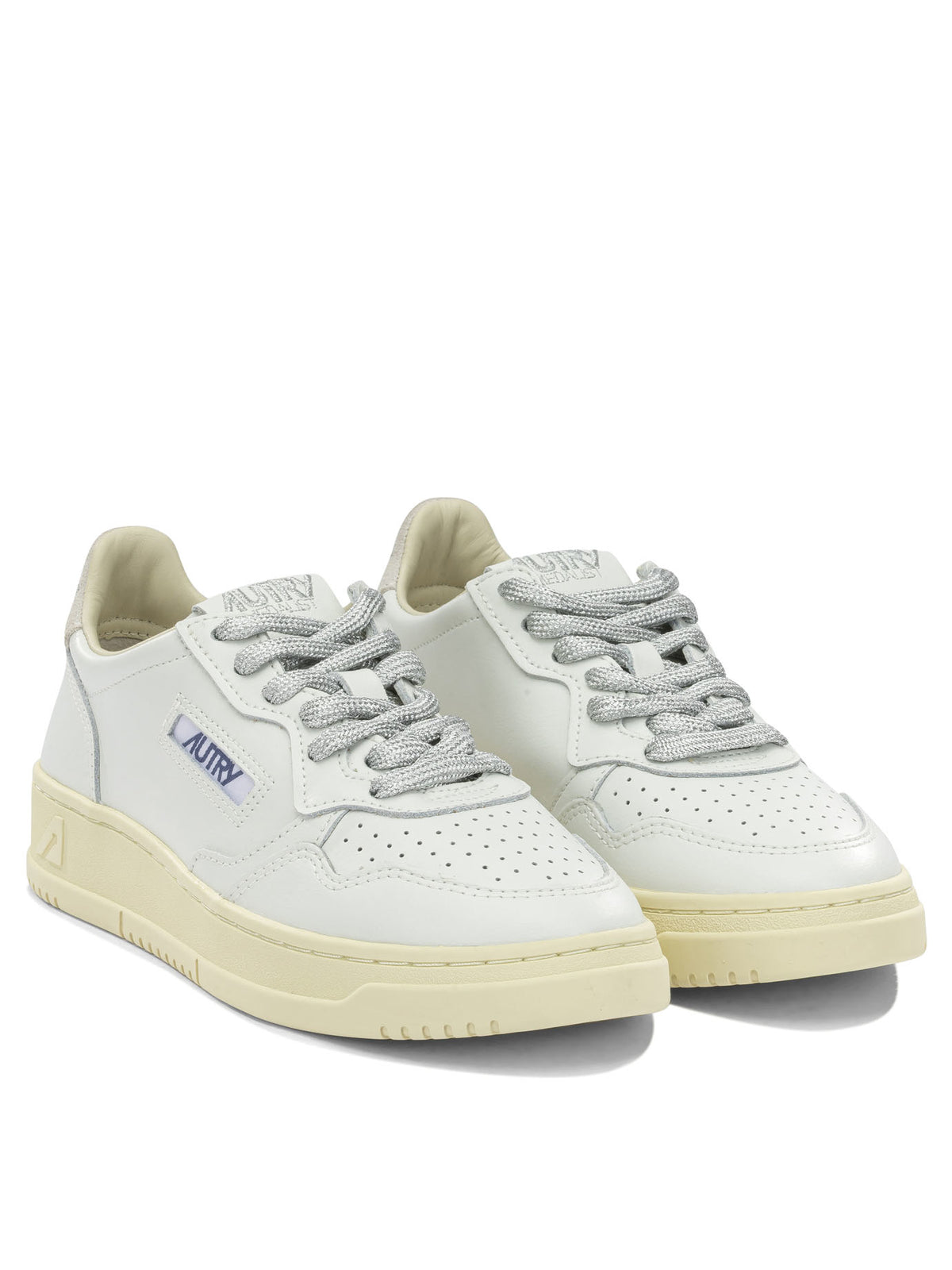 Autry "Medalist Low" Low-Top Sneakers - Silver