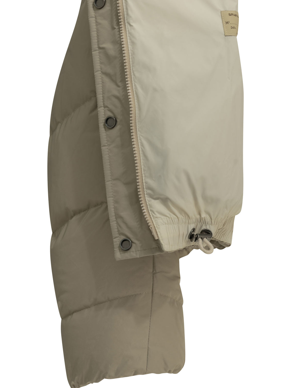Brunello Cucinelli Short down jacket in techno cotton taffeta - Beige