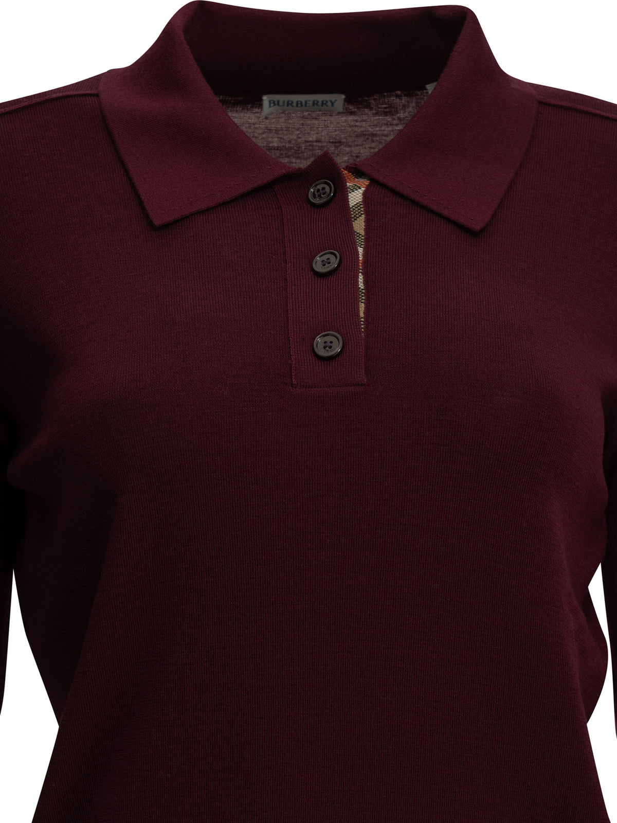 Burberry Wool Polo Sweater - Burgundy