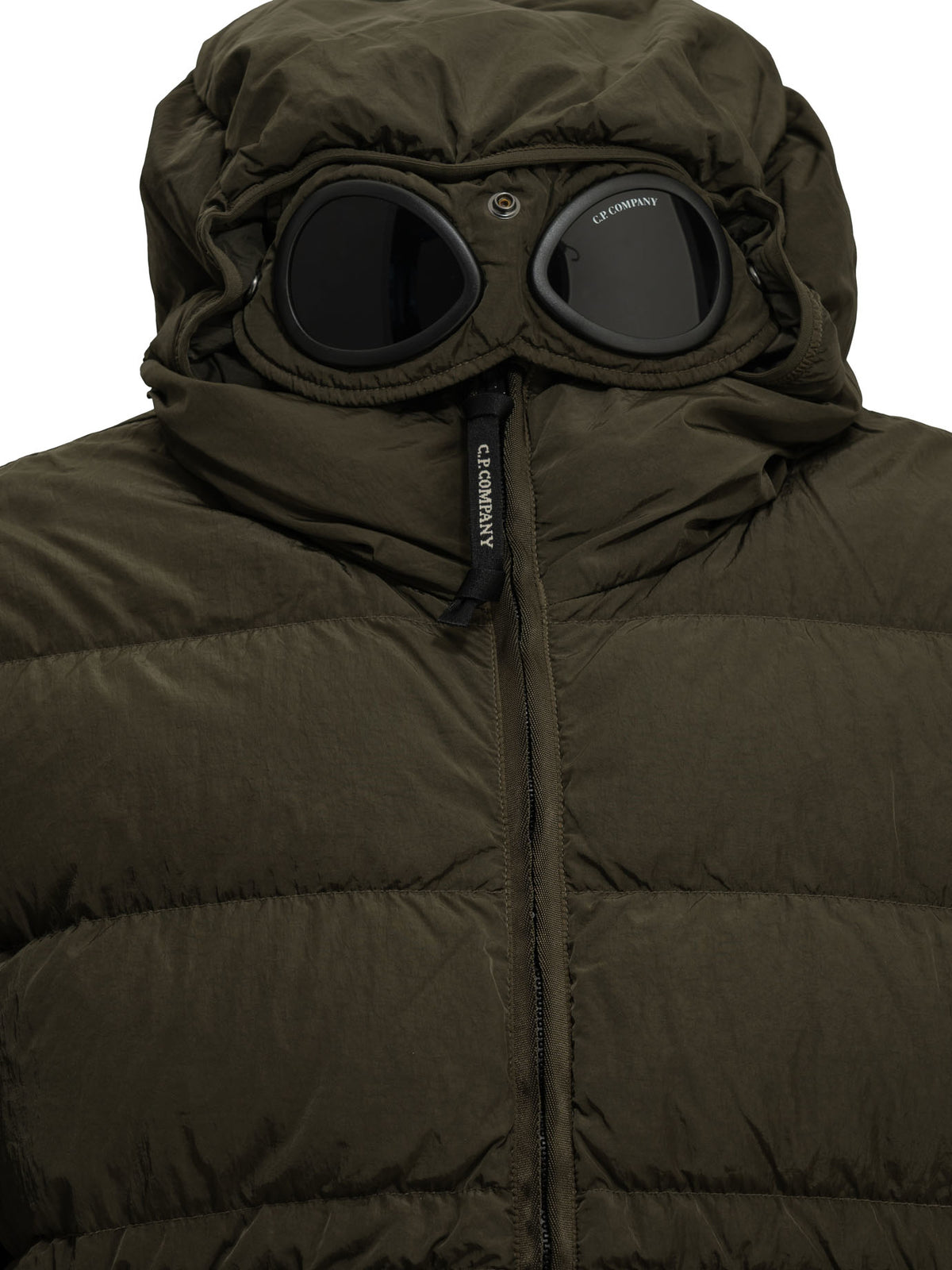 C.P. Company "Chrome-R Goggle" Short Down Jacket - Green