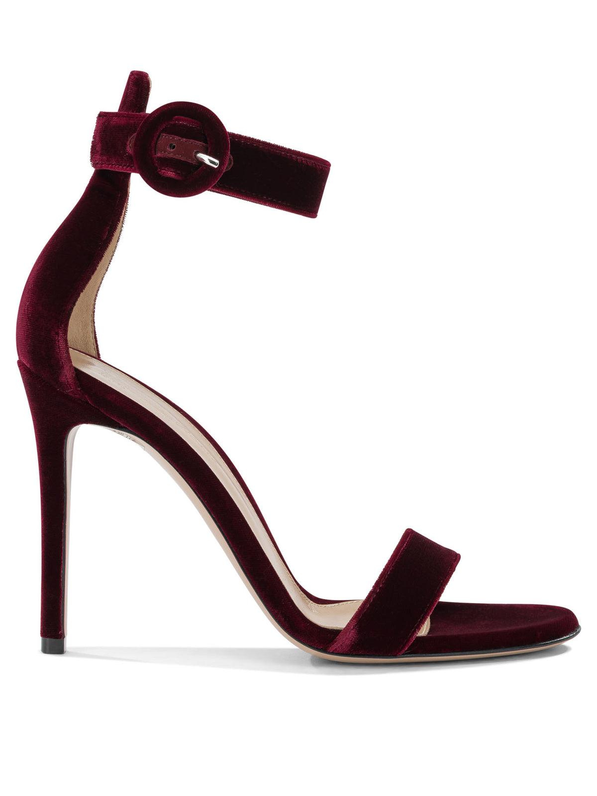 Gianvito Rossi "Portofino 105MM" Heeled Sandals - Burgundy