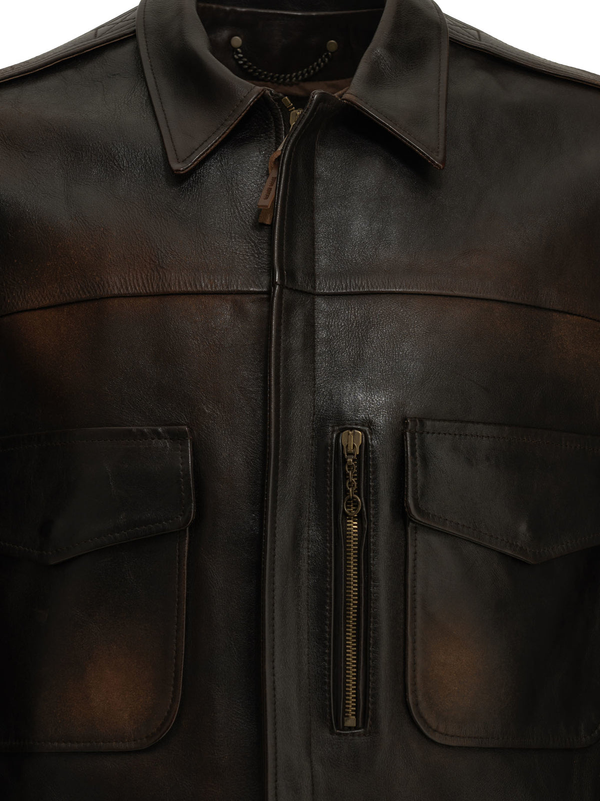 Golden Goose "Journey" Leather Jacket - Brown