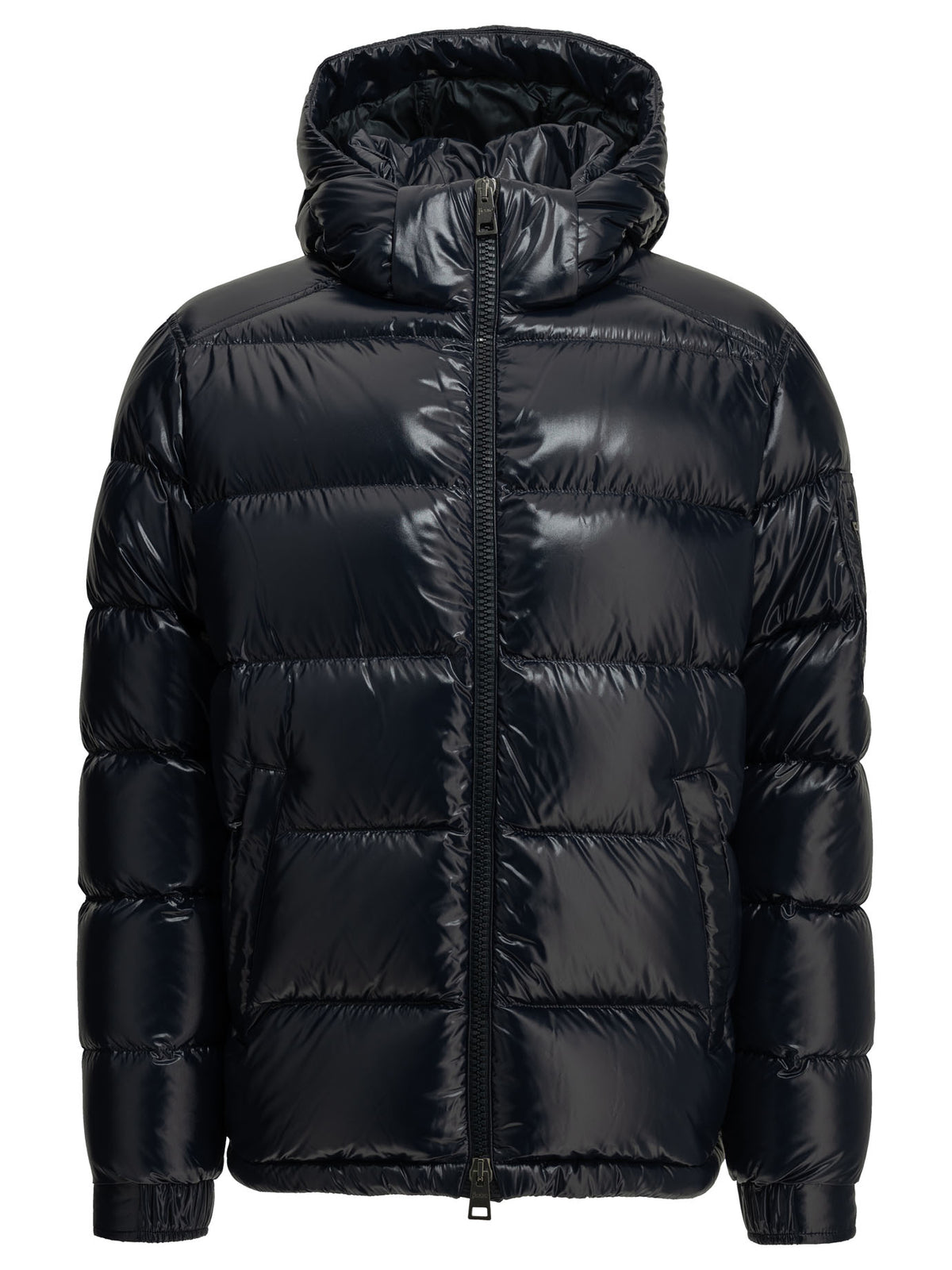 Herno Short down jacket with logo - Blue