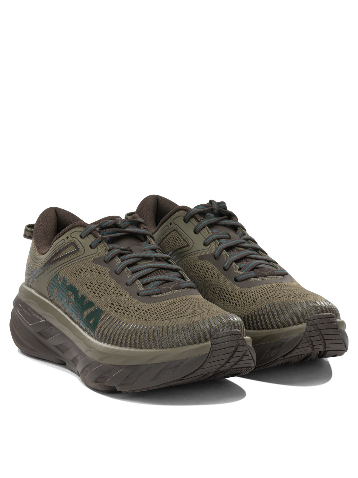 Hoka "Bondi 7" Low-Top Sneakers - Brown
