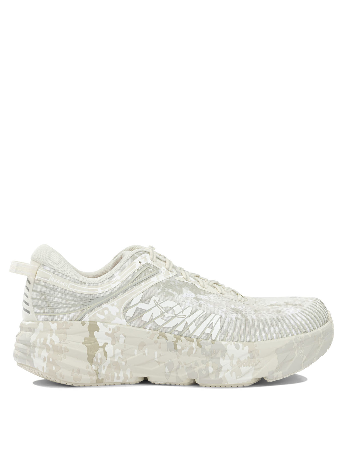 Hoka "Bondi 7 Beams" Low-Top Sneakers - Beige