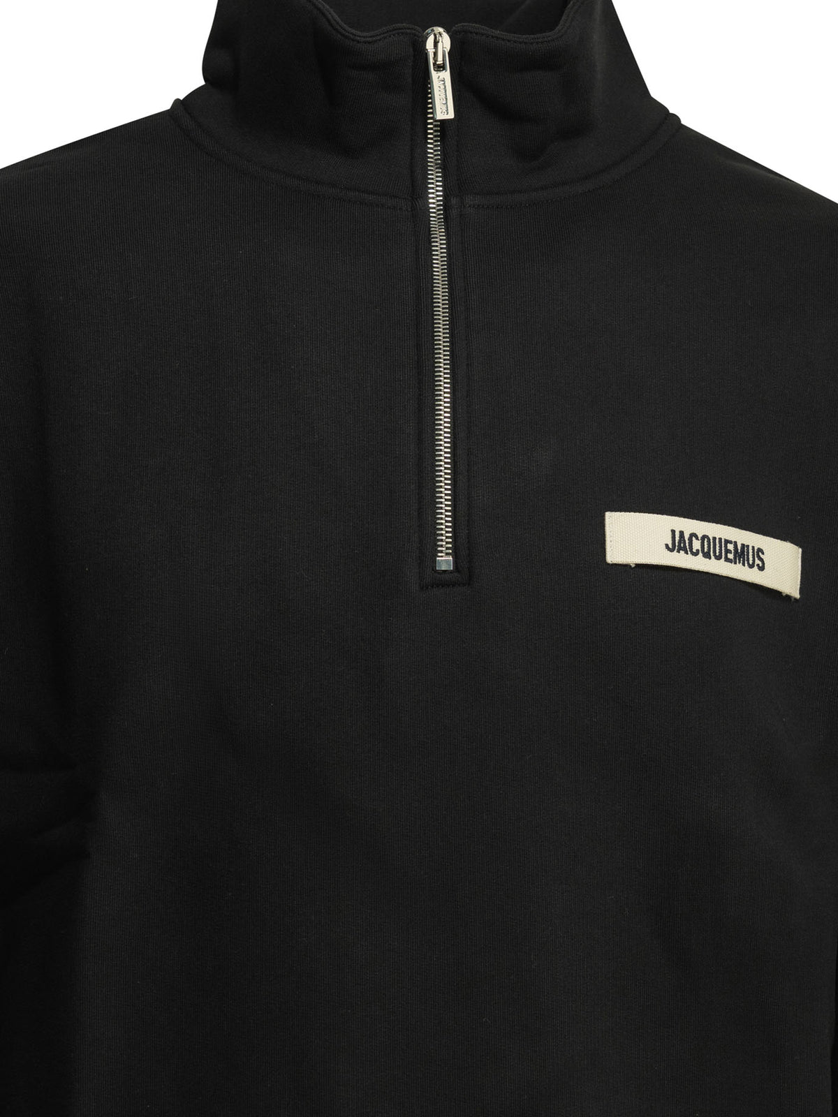 Jacquemus "Le Camionneur Gros Grain" Half Zip Sweatshirt - Black