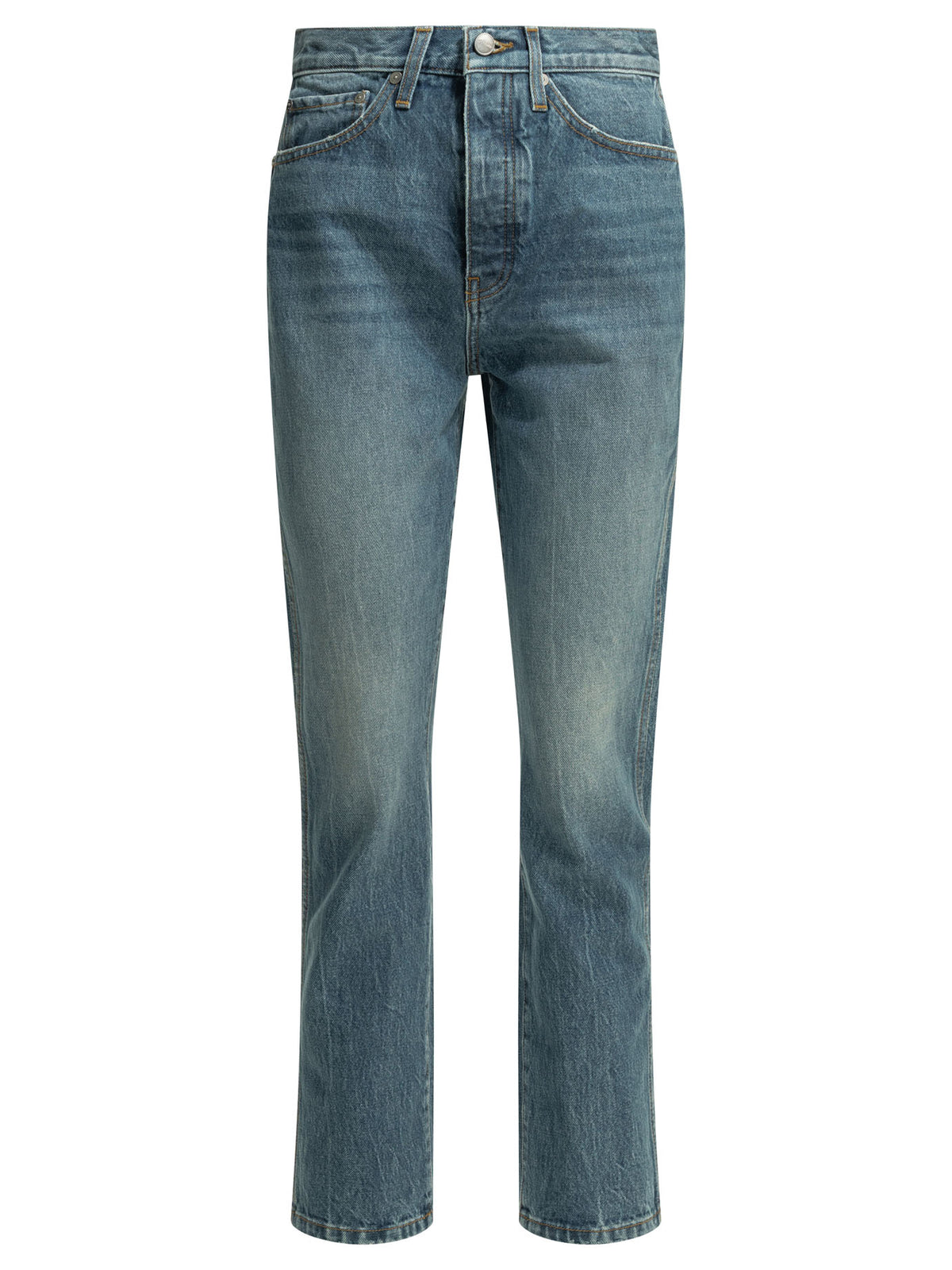Khaite "Finley" Straight-Leg Jeans - Light Blue