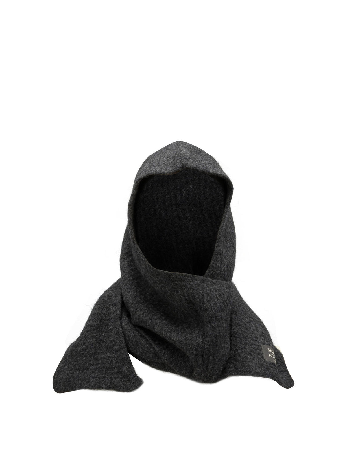 Maison Kitsuné Hooded Scarf with Logo - Grey