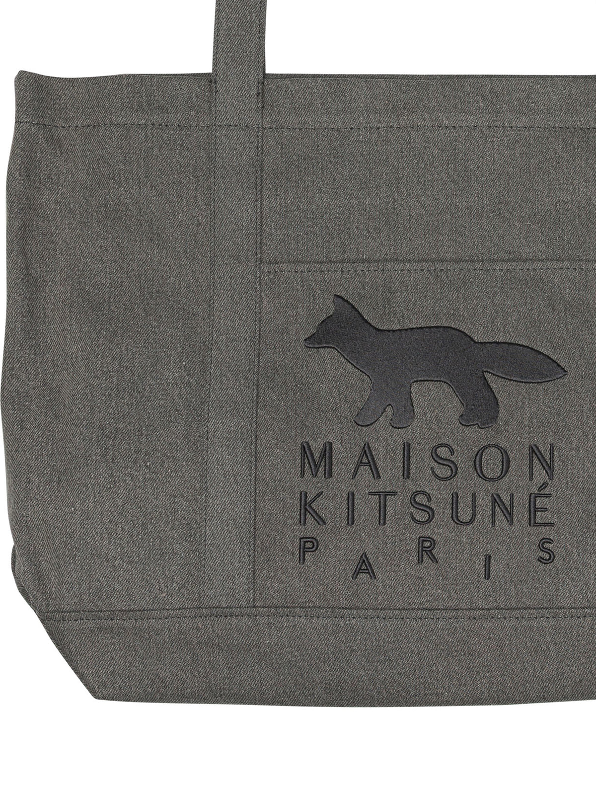 Maison Kitsuné "Profile Fox" Large Shoulder Bag - Black