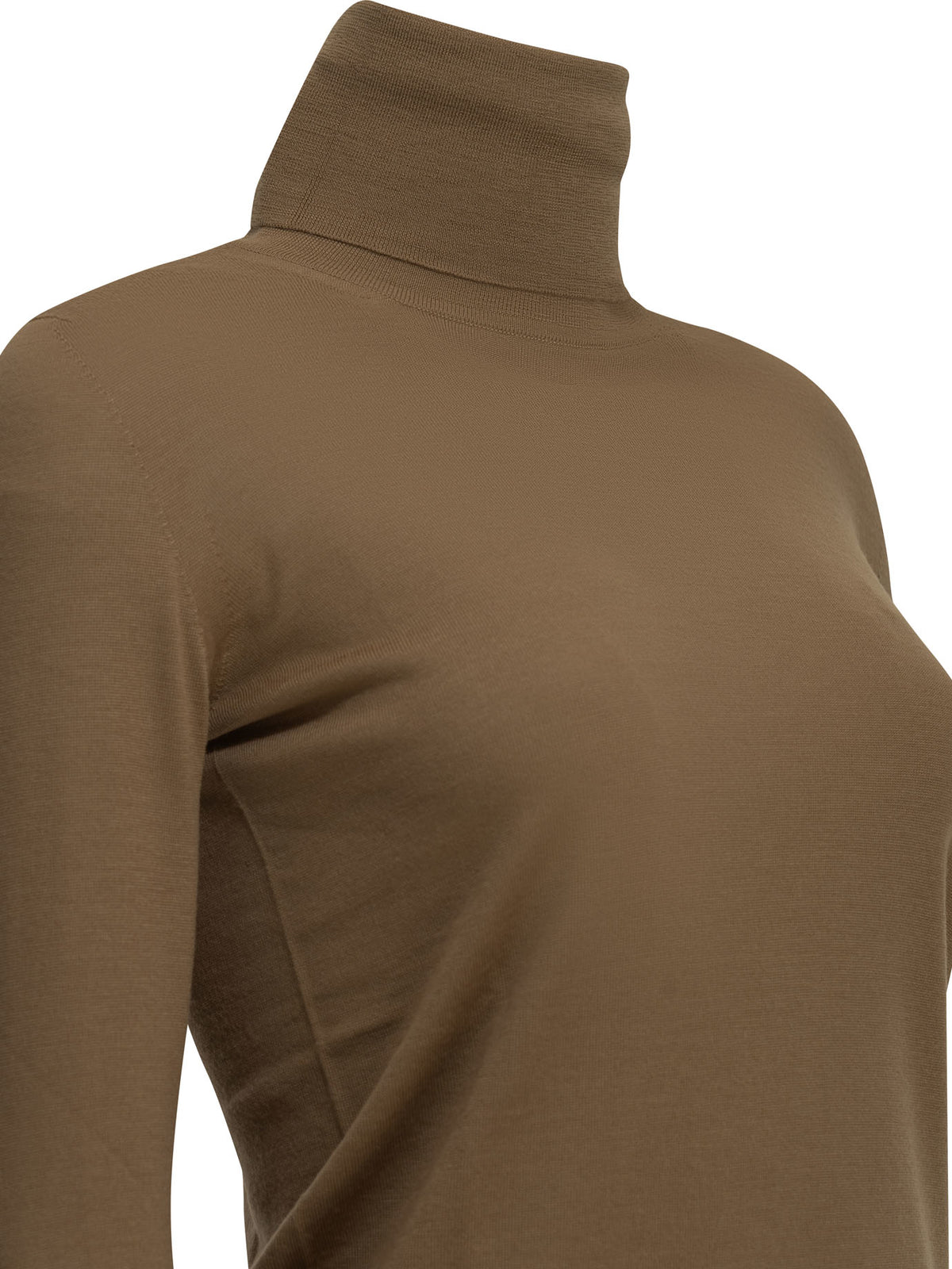 Max Mara Virgin Wool Turtleneck Sweater - Brown