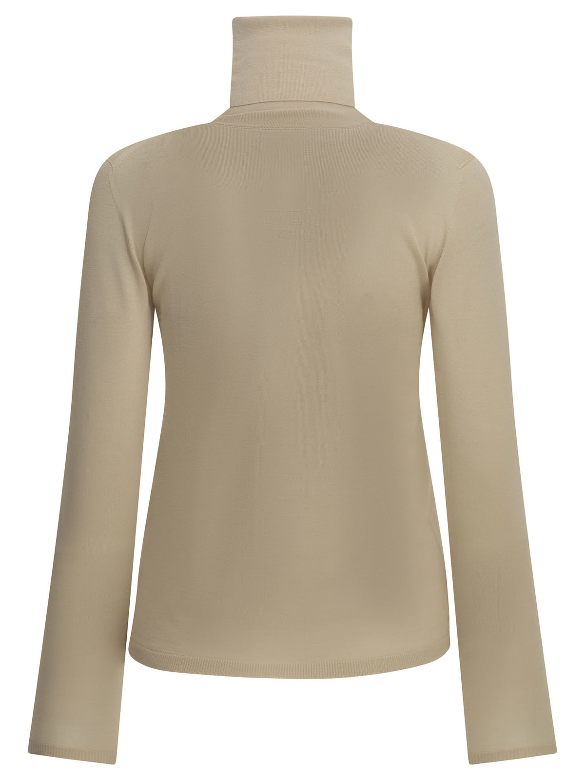 Max Mara Virgin Wool Turtleneck Sweater - Beige