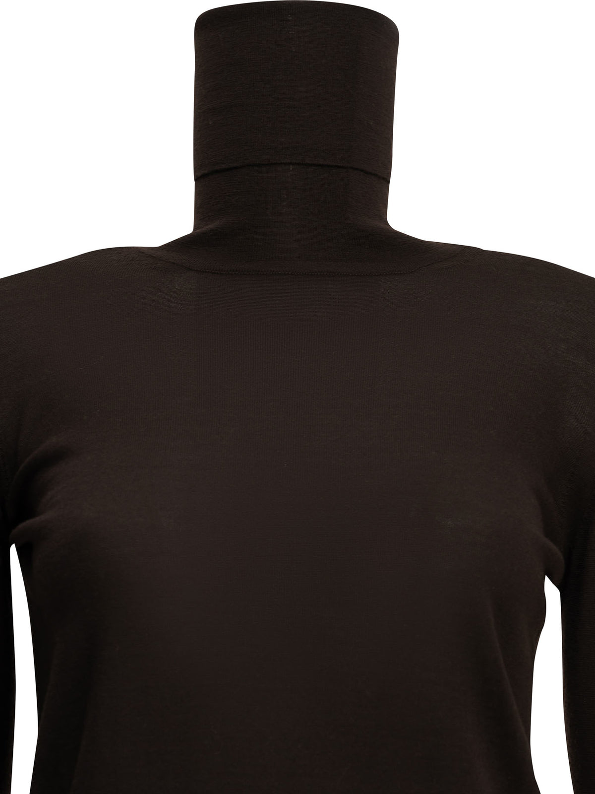 Max Mara Virgin Wool Turtleneck Sweater - Brown