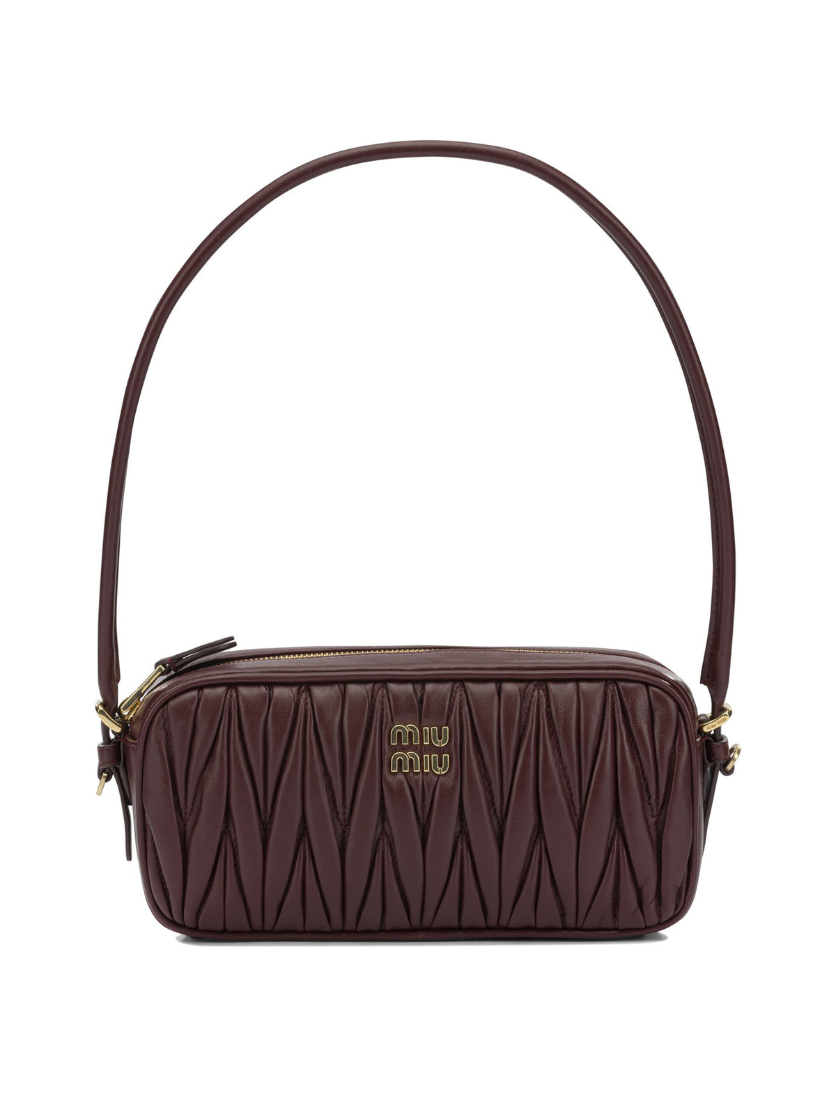 Miu Miu Small Quilted Leather Shoulder Bag - Burgundy
