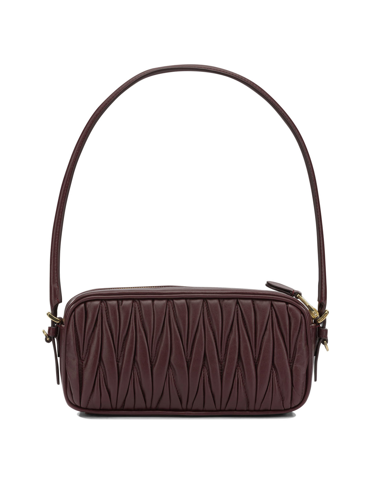 Miu Miu Small Quilted Leather Shoulder Bag - Burgundy