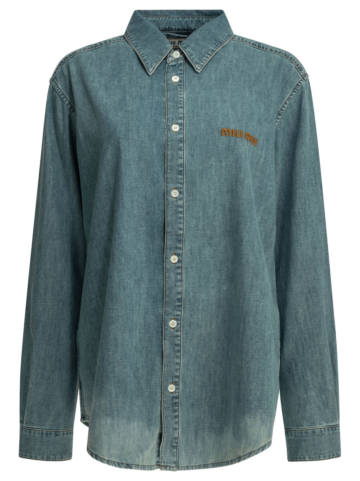 Miu Miu Casual shirt with logo - Light Blue