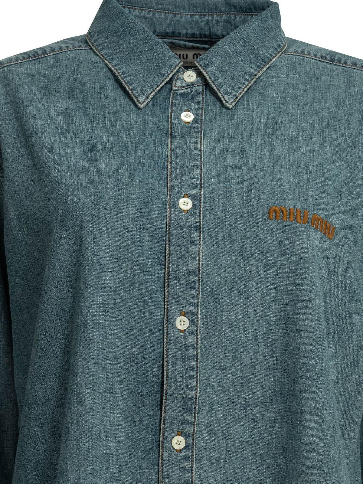 Miu Miu Casual shirt with logo - Light Blue