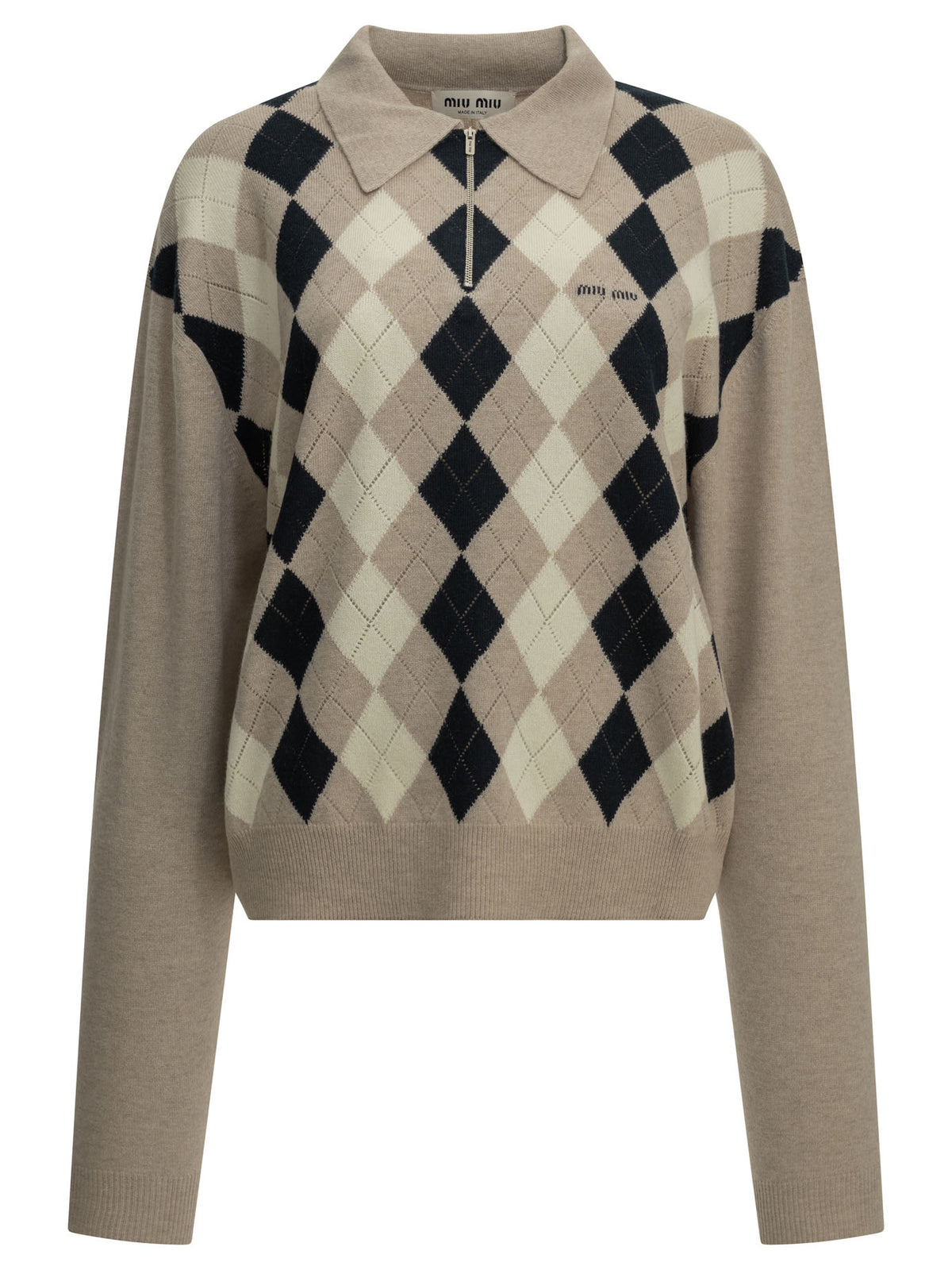 Miu Miu Cashmere polo sweater - Beige