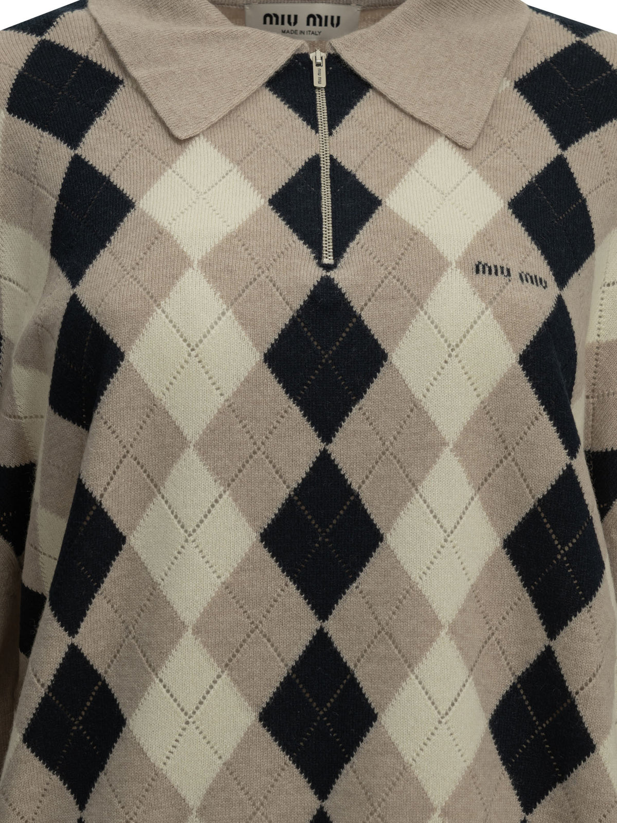 Miu Miu Cashmere polo sweater - Beige