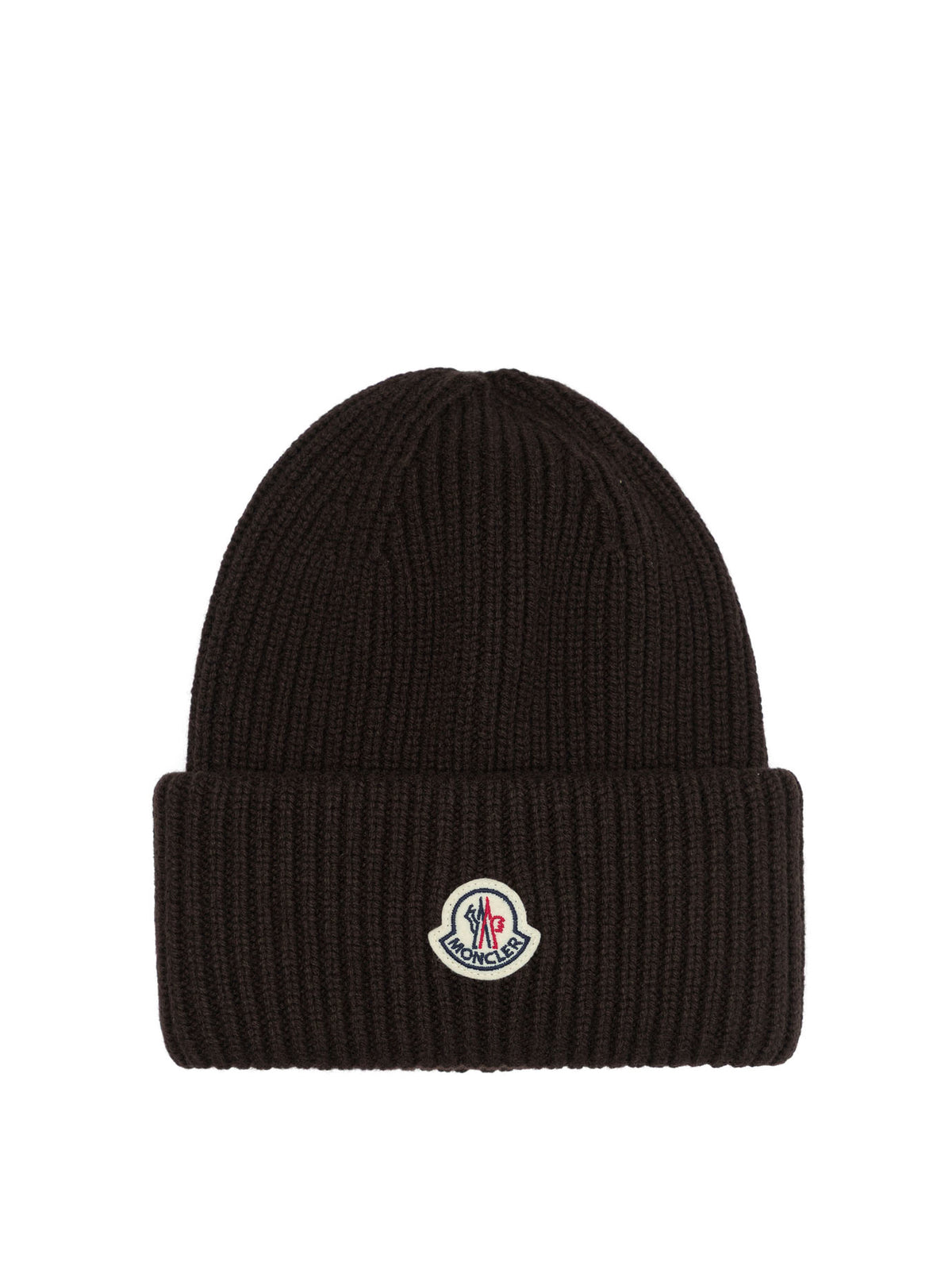 Moncler Wool and cashmere beanie with logo - Brown