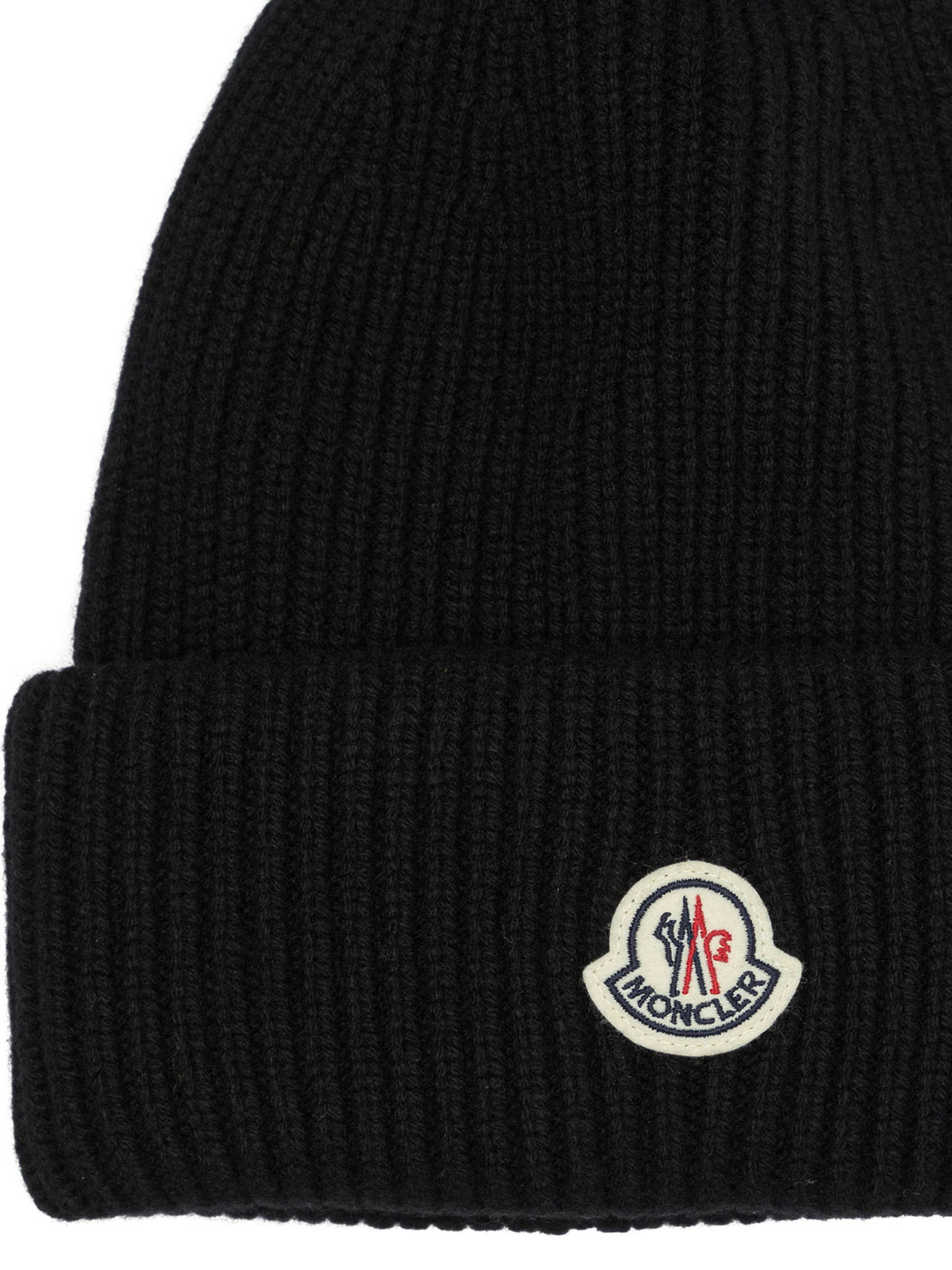 Moncler Wool and cashmere beanie with logo - Black