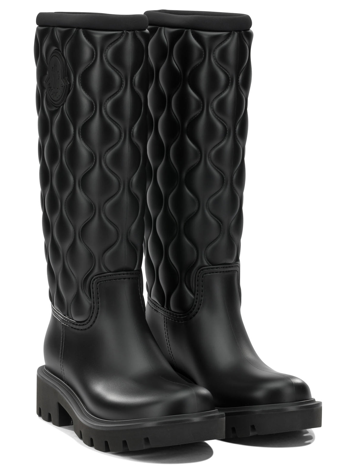 Moncler "Kickstream Quilt" Rain Boots - Black