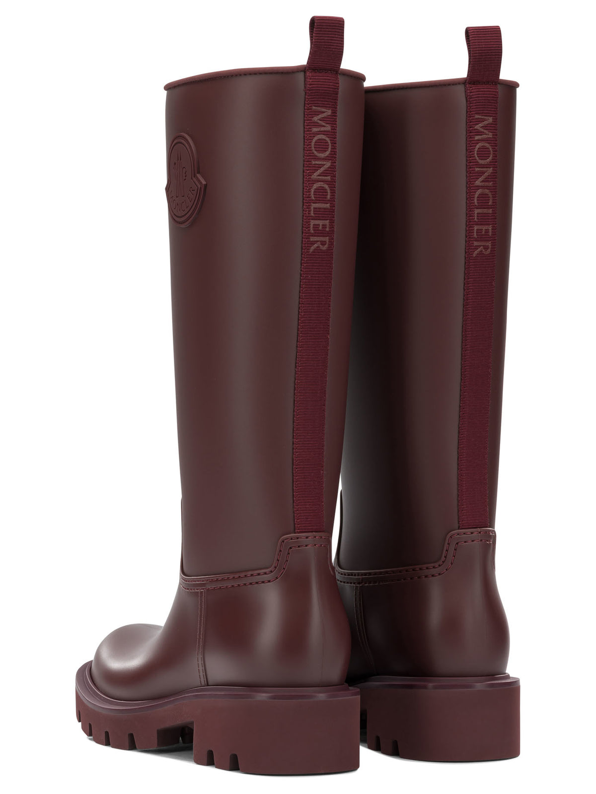 Moncler "Kickstream High" Rain Boots - Burgundy