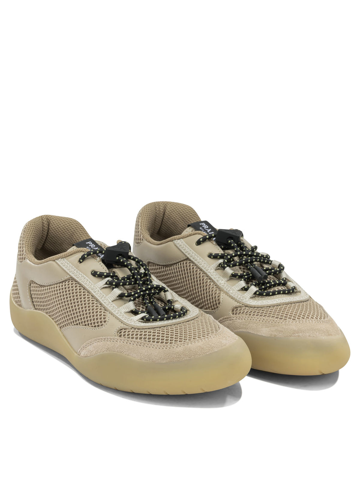 Prada "Speedrock" Low-Top Sneakers - Beige