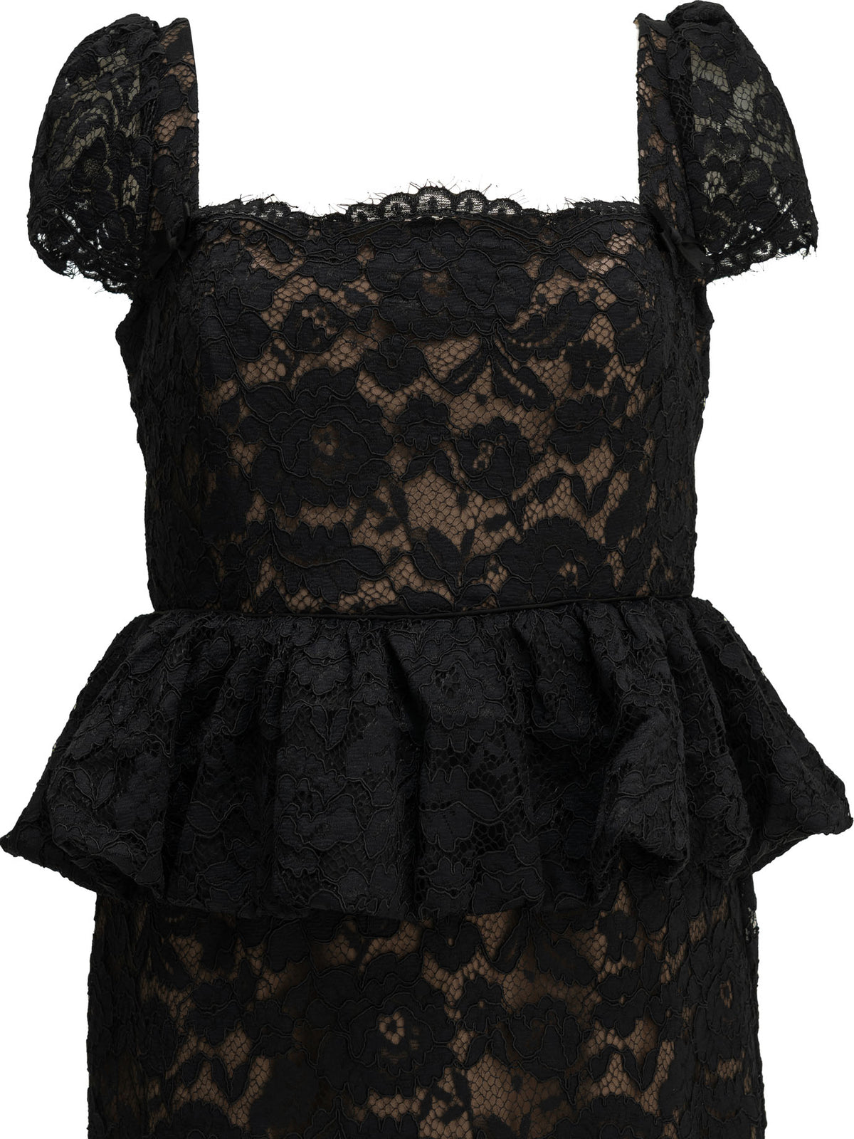Self-Portrait Midi-length sheath dress with ruffles - Black