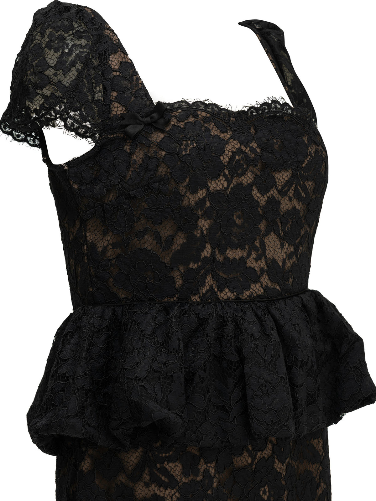 Self-Portrait Midi-length sheath dress with ruffles - Black