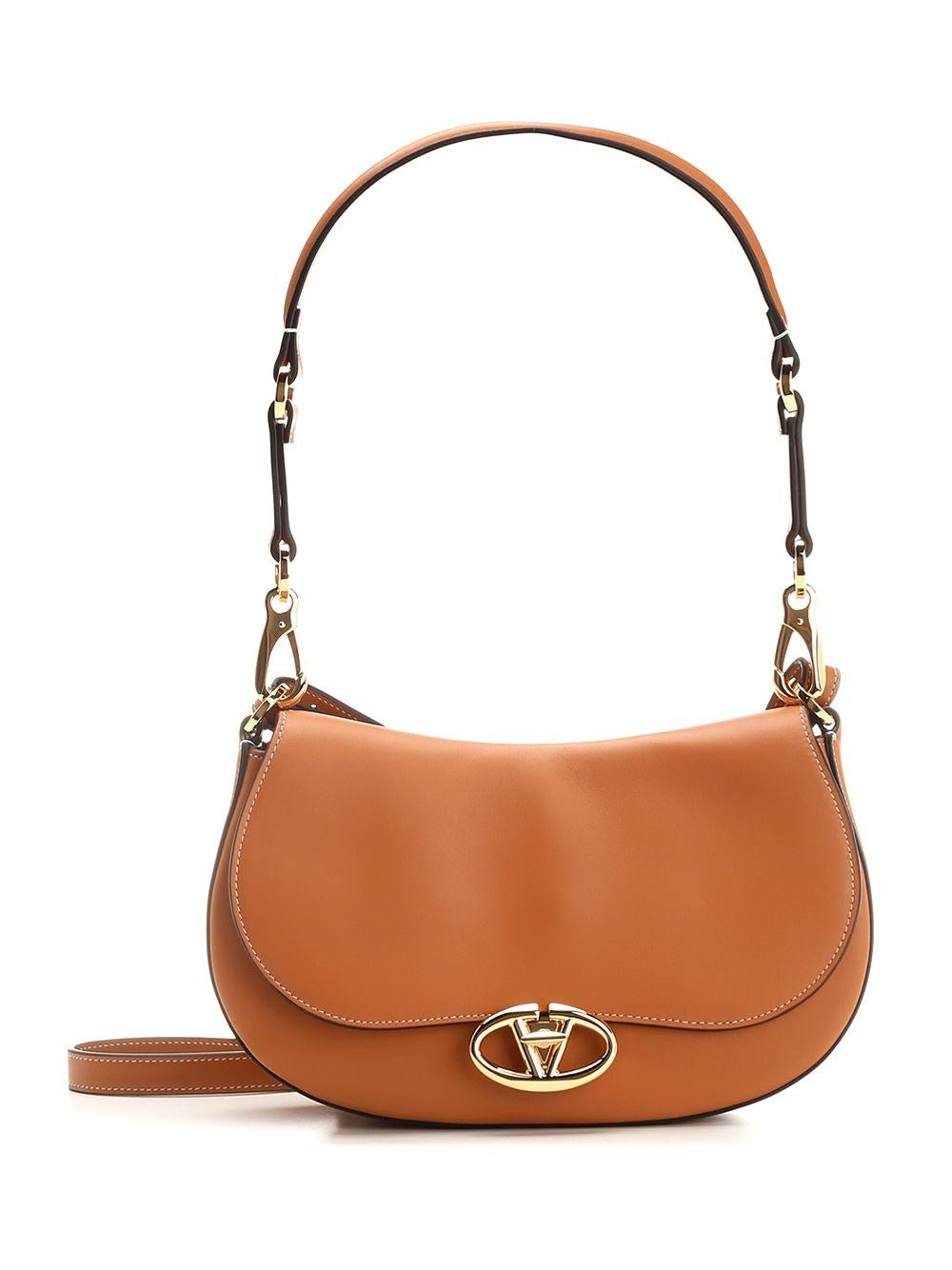 Valentino Garavani "Ohval" Small Shoulder Bag - Beige