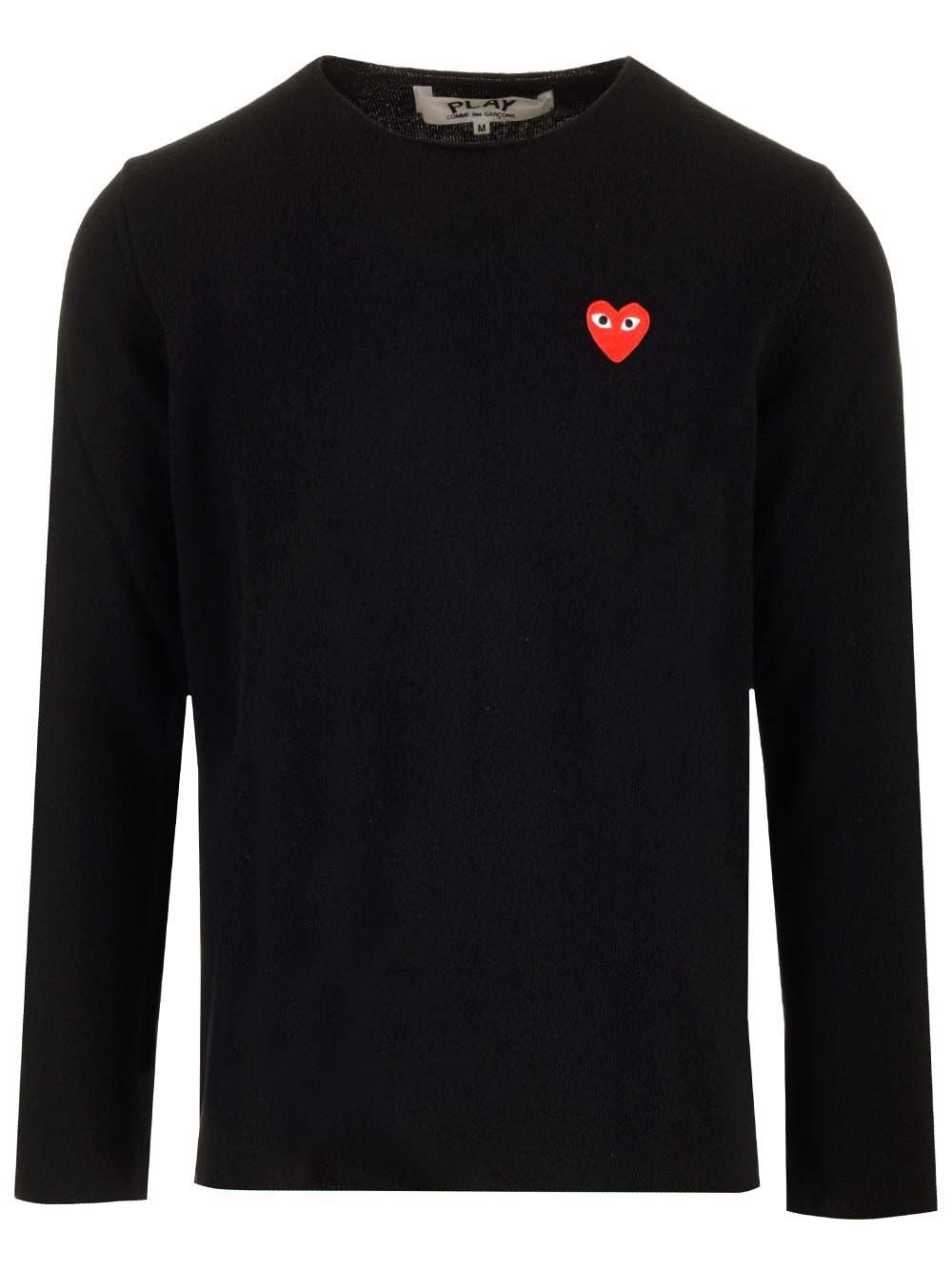 Comme Des Garcons Play Long Sleeve T-Shirt - Black