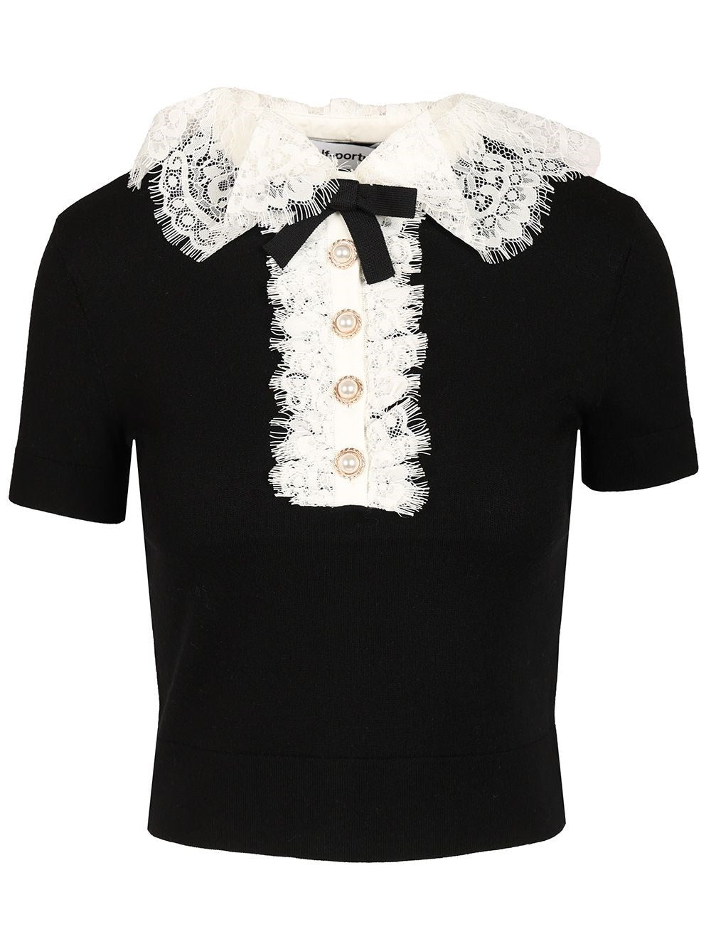 Self-Portrait Knit Top - Black