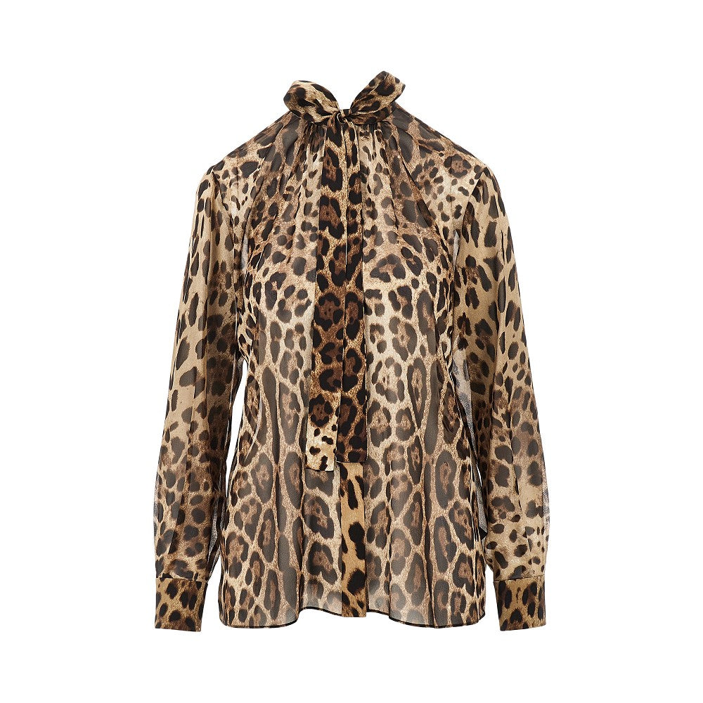 Dolce & Gabbana Silk georgette shirt with Leo print