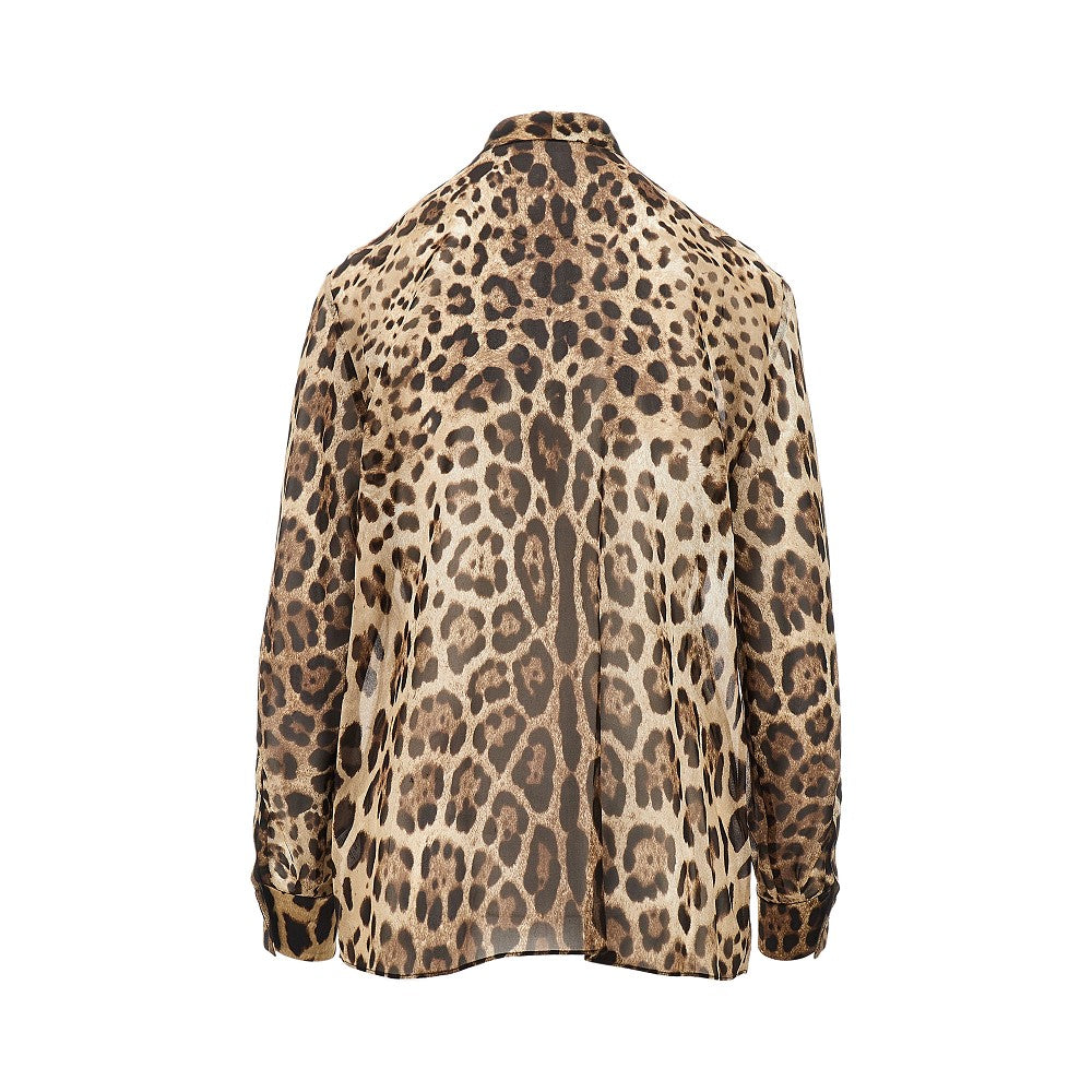 Dolce & Gabbana Silk georgette shirt with Leo print