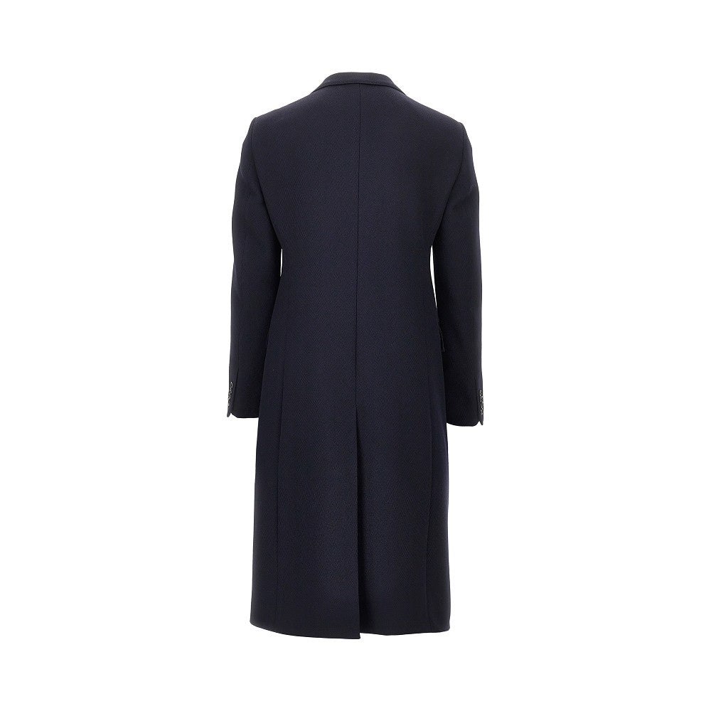 Emporio Armani Wool tricotine single-breasted coat