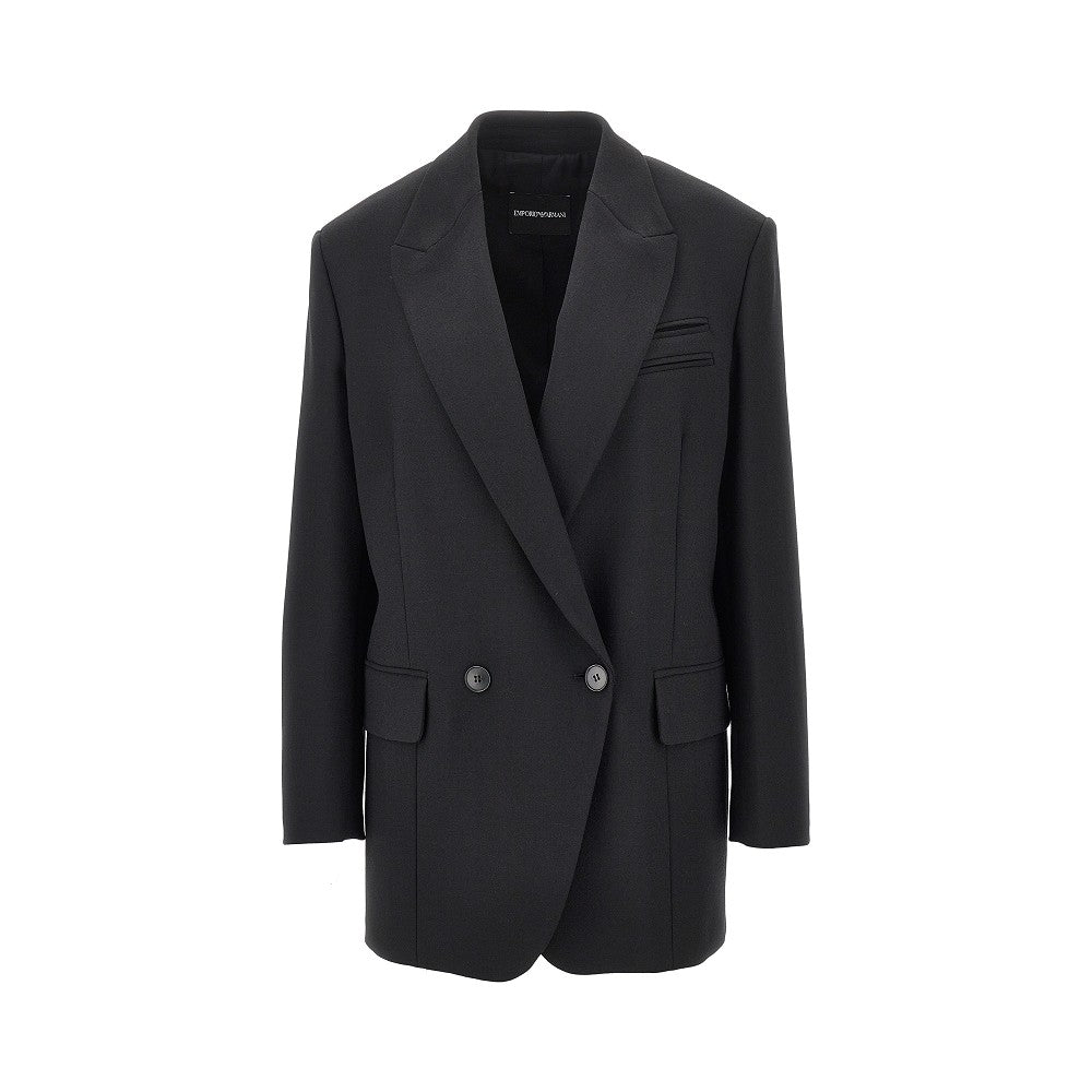 Emporio Armani Wool-blend oversized double-breasted jacket