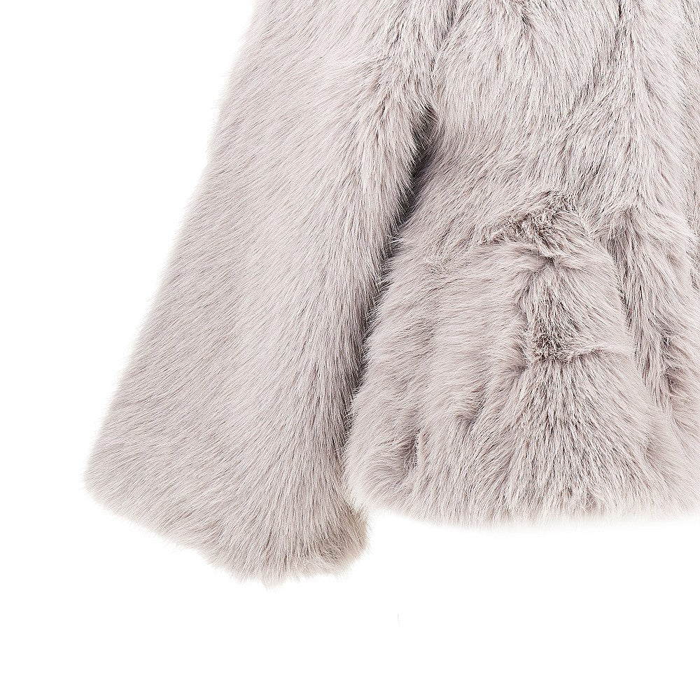 Rotate Faux fur flared jacket