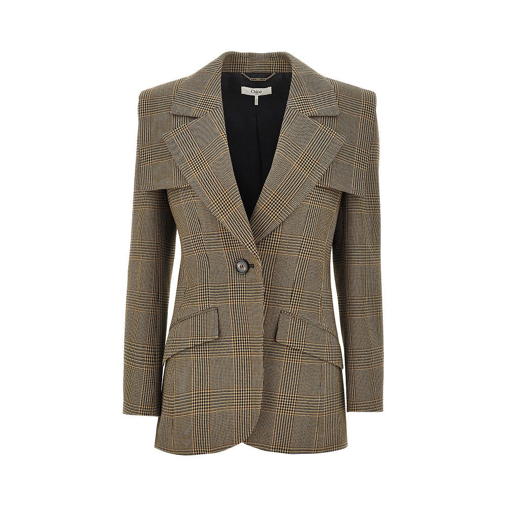 Chloé Prince of Wales jacket with cape detail