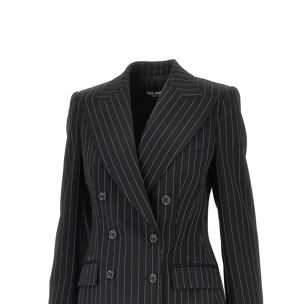 Dolce & Gabbana Pinstriped wool double-breasted jacket