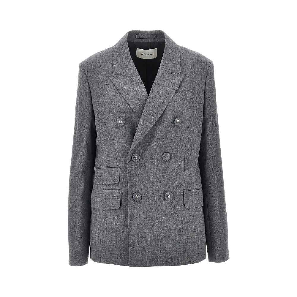 Ami Paris Double-breasted wool blazer with belt
