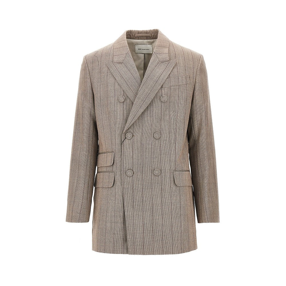 Ami Paris Double-breasted wool jacket with martingale