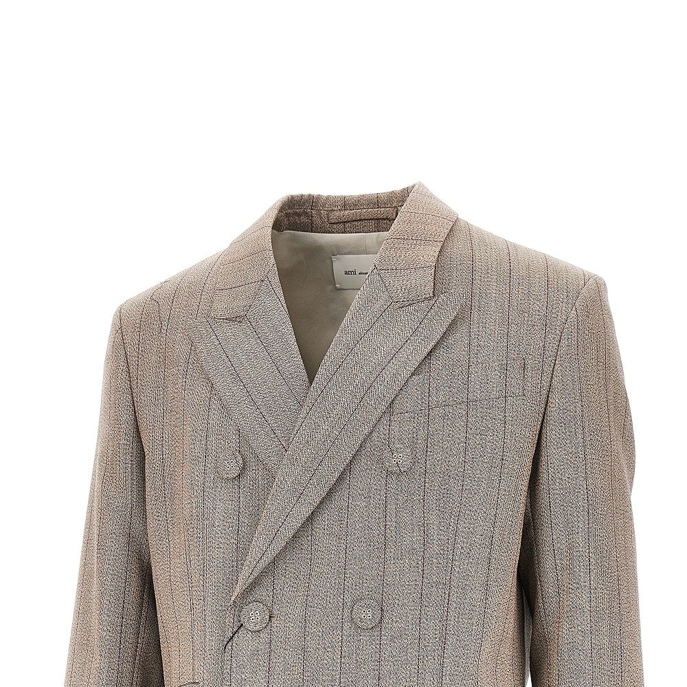 Ami Paris Double-breasted wool jacket with martingale
