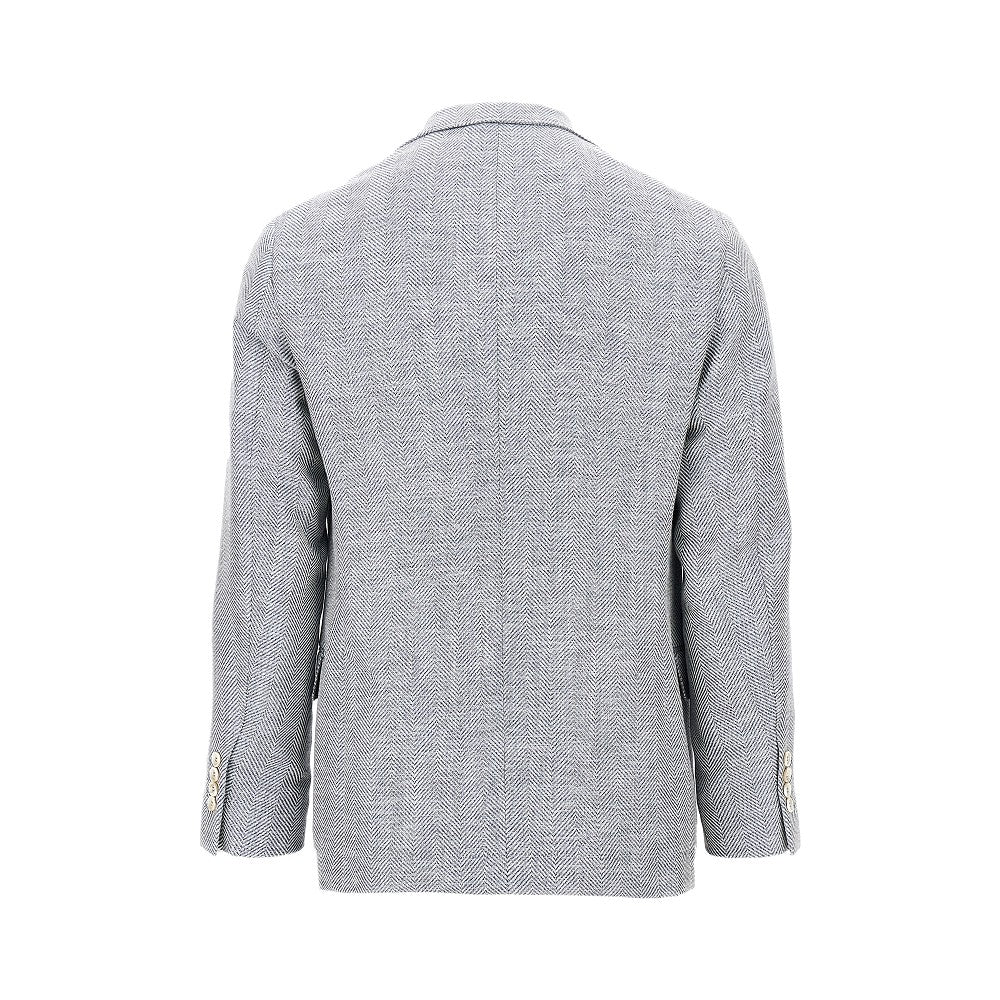 Brunello Cucinelli Chevron fabric single-breasted jacket
