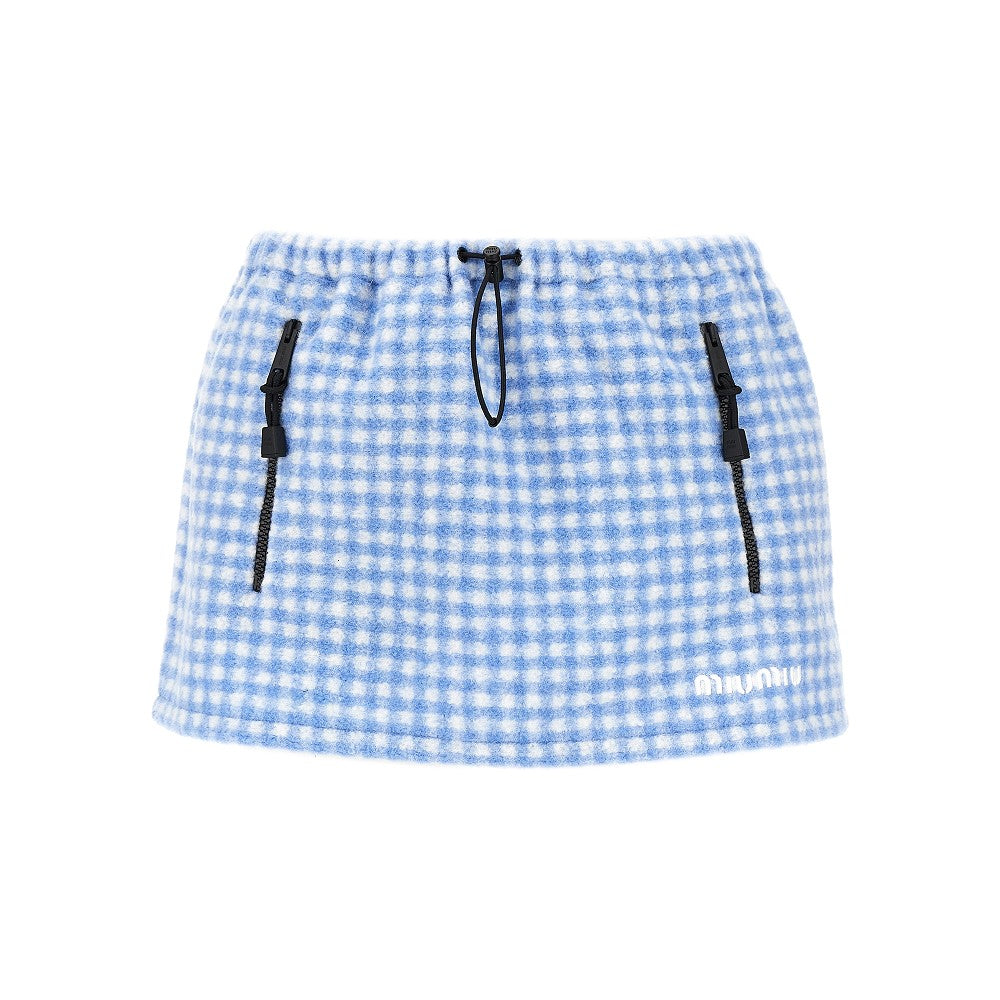 Miu Miu Check fleece mini skirt