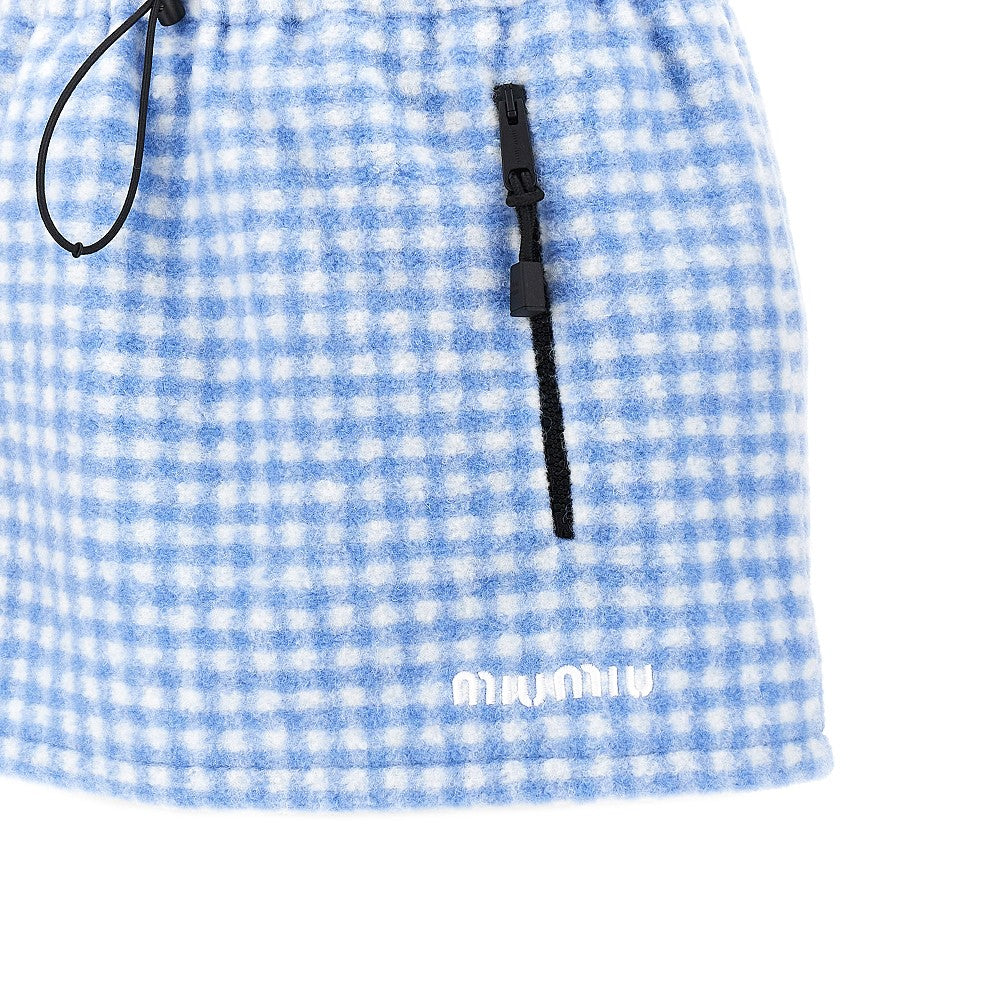 Miu Miu Check fleece mini skirt
