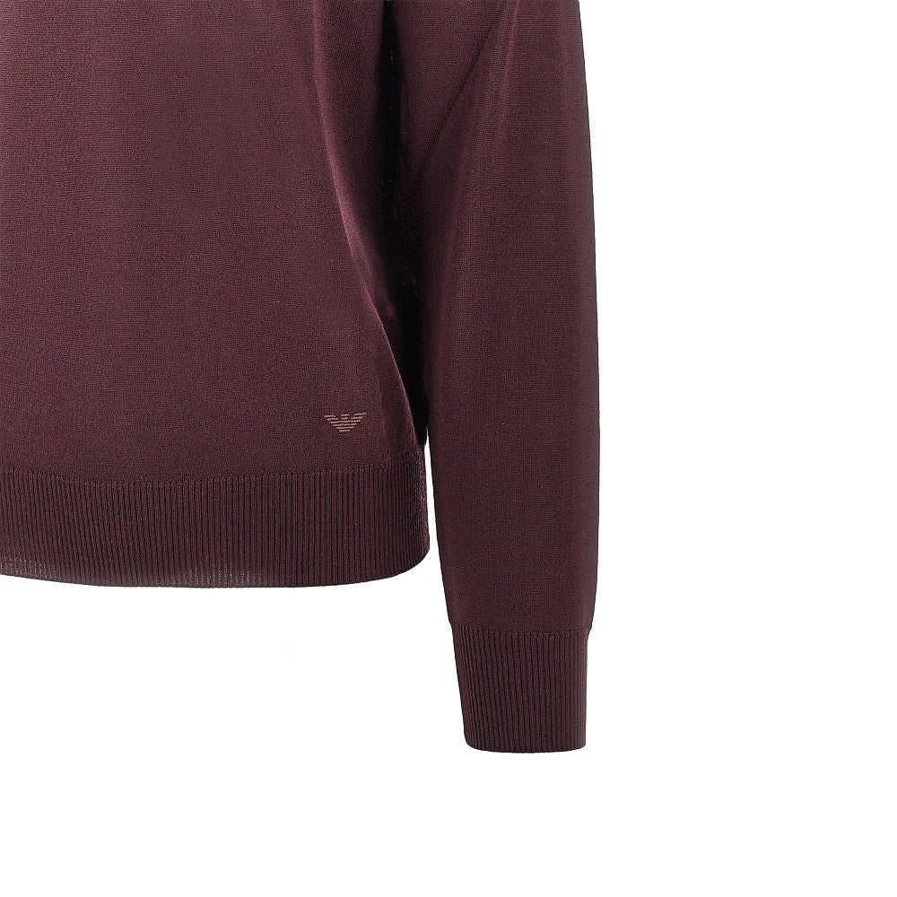 Emporio Armani Virgin wool sweater with Eagle embroidery