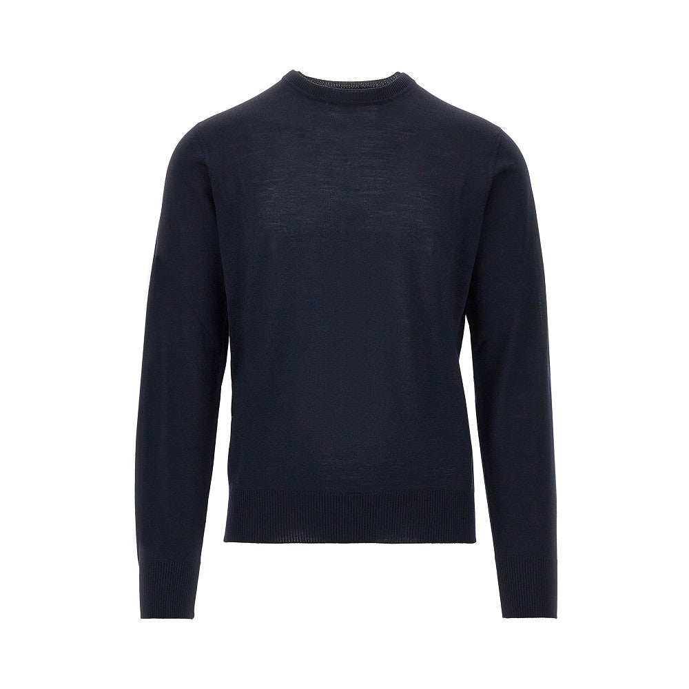 Emporio Armani Virgin wool sweater with Eagle embroidery