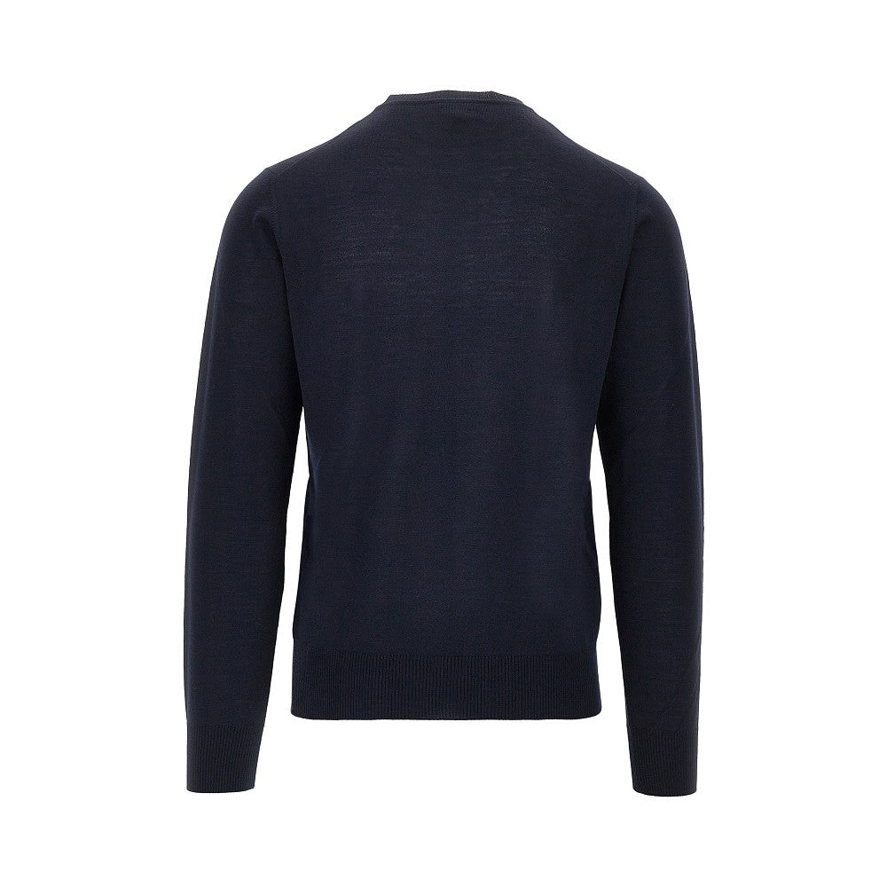 Emporio Armani Virgin wool sweater with Eagle embroidery